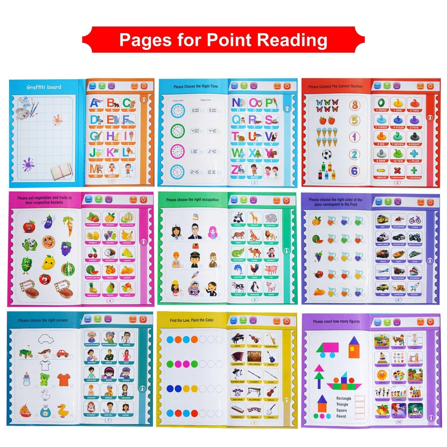 Toy Cloud Intelligence Study Book for Toddlers - Interactive Educational Learning Toy for Kids, Parent-Child Interaction, Phonetic, Pronunciation, Musical & Intellectual Learning for Ages 2 Years