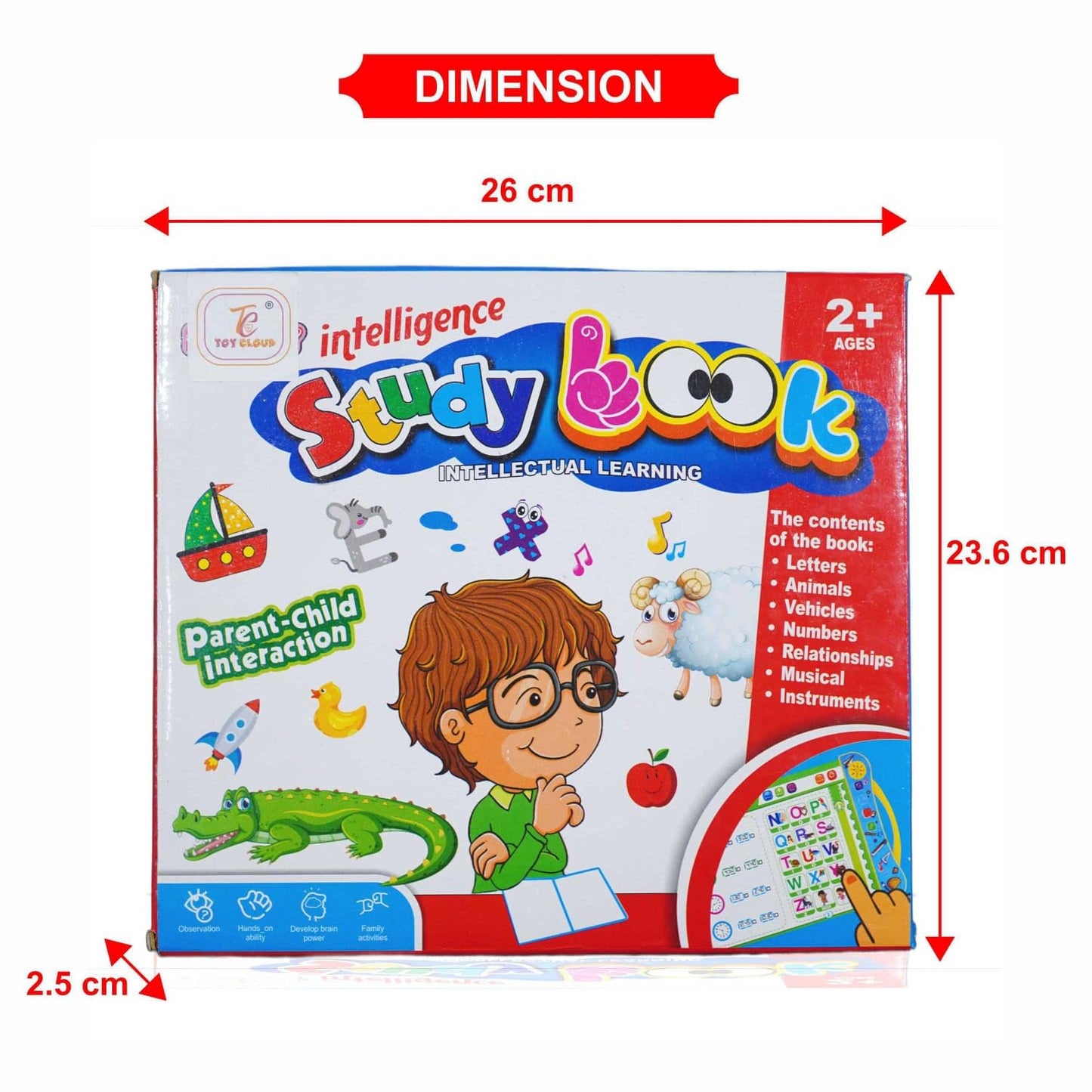Toy Cloud Intelligence Study Book for Toddlers - Interactive Educational Learning Toy for Kids, Parent-Child Interaction, Phonetic, Pronunciation, Musical & Intellectual Learning for Ages 2 Years