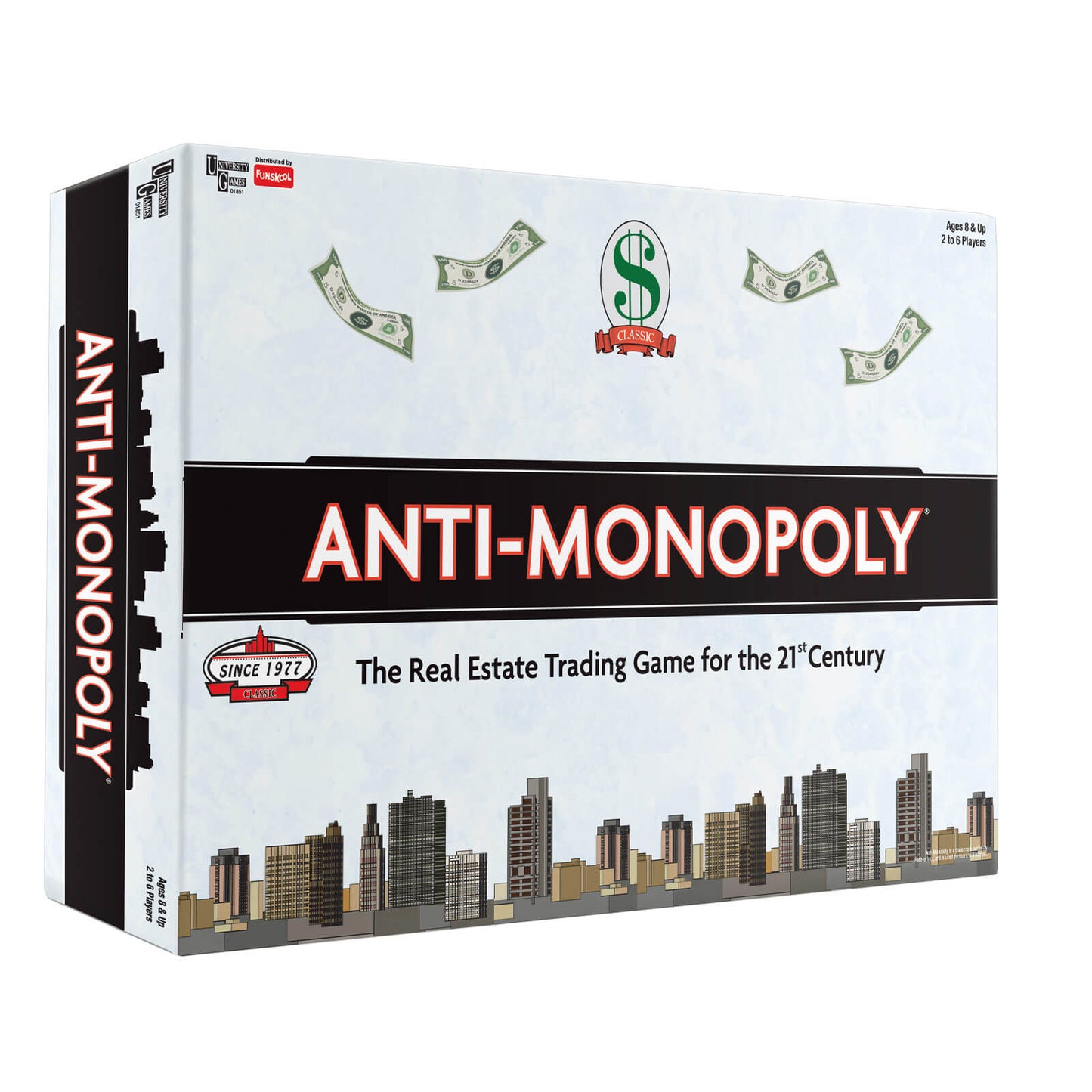 Funskool Anti Monopoly, Strategic & Mind Challenging Board Game for Kids, 2 to 6 Players, Family Fun, Learning Activity Toy for Childrens, Gift Set for Kid, Ages 8+ Years
