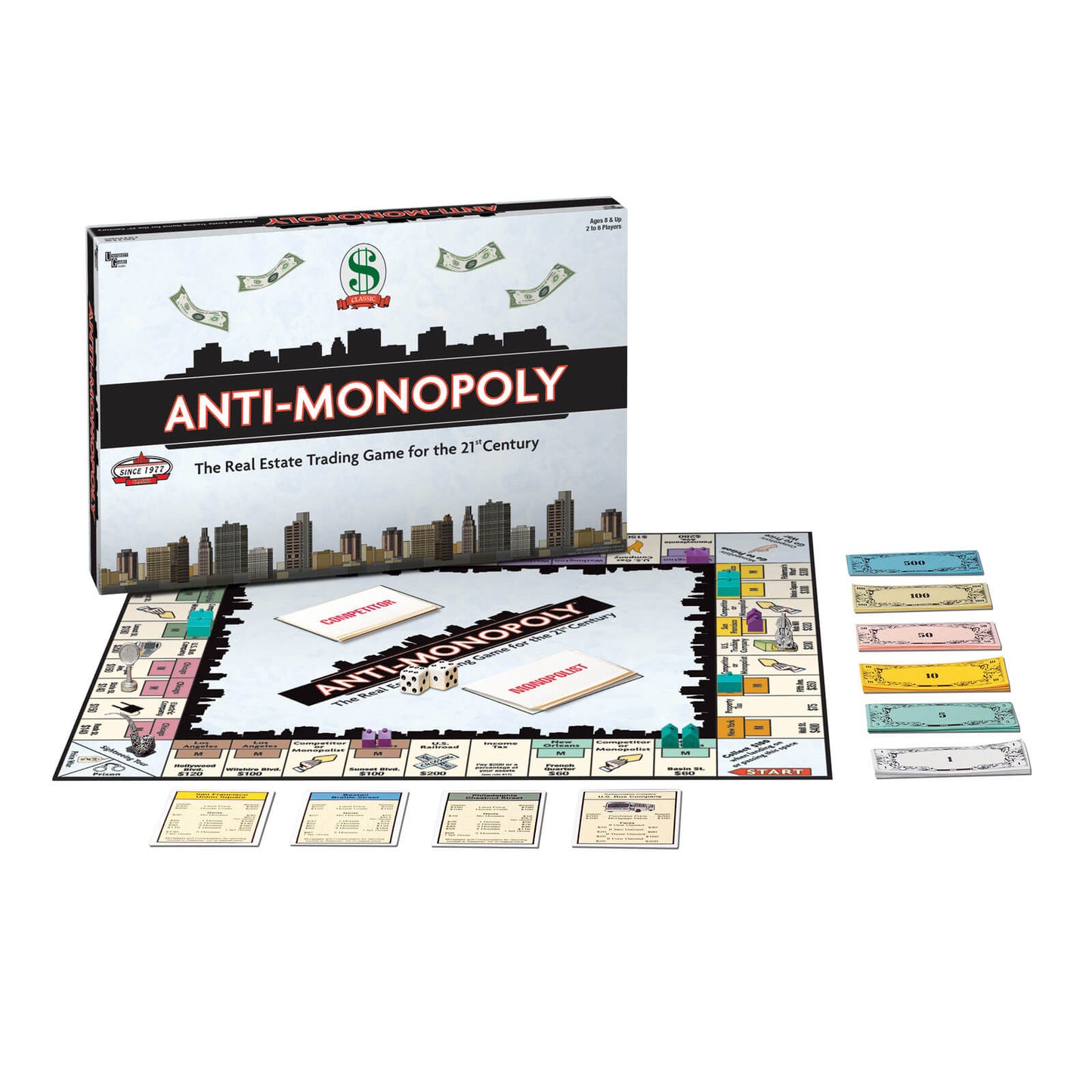 Funskool Anti Monopoly, Strategic & Mind Challenging Board Game for Kids, 2 to 6 Players, Family Fun, Learning Activity Toy for Childrens, Gift Set for Kid, Ages 8+ Years