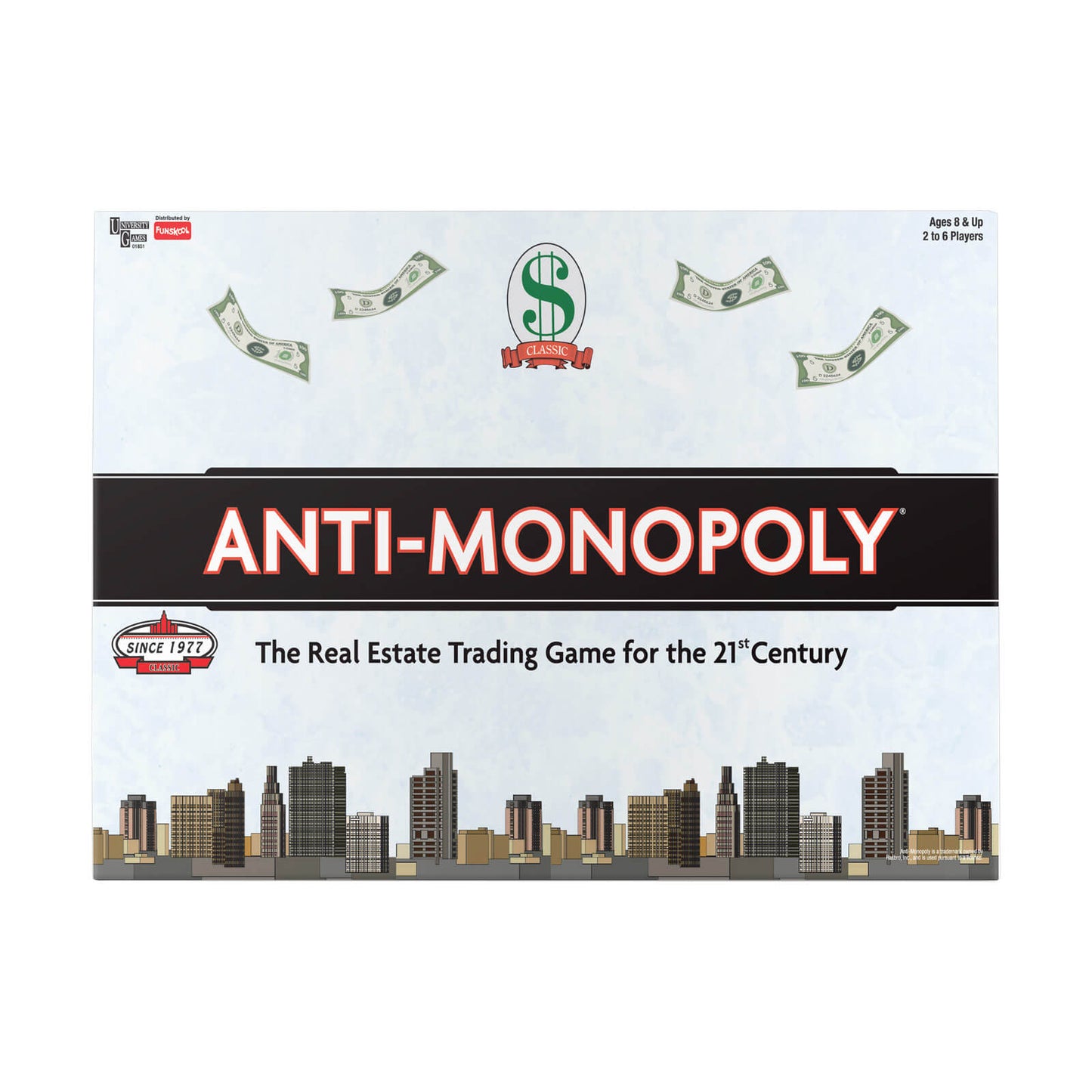 Funskool Anti Monopoly, Strategic & Mind Challenging Board Game for Kids, 2 to 6 Players, Family Fun, Learning Activity Toy for Childrens, Gift Set for Kid, Ages 8+ Years