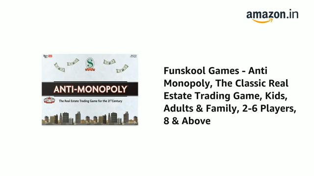 Funskool Anti Monopoly, Strategic & Mind Challenging Board Game for Kids, 2 to 6 Players, Family Fun, Learning Activity Toy for Childrens, Gift Set for Kid, Ages 8+ Years