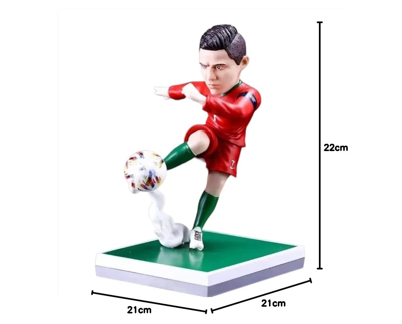 AUGEN Ronaldo Action Figure Limited Edition for Car Dashboard, Decoration, Cake, Office Desk & Study Table (20cm)(Pack of 1)