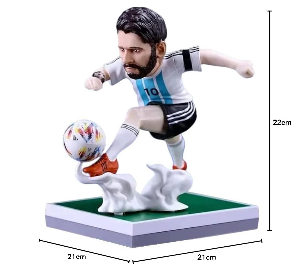 AUGEN Messi Action Figure Limited Edition for Car Dashboard, Decoration, Cake, Office Desk & Study Table (20cm)(Pack of 1)
