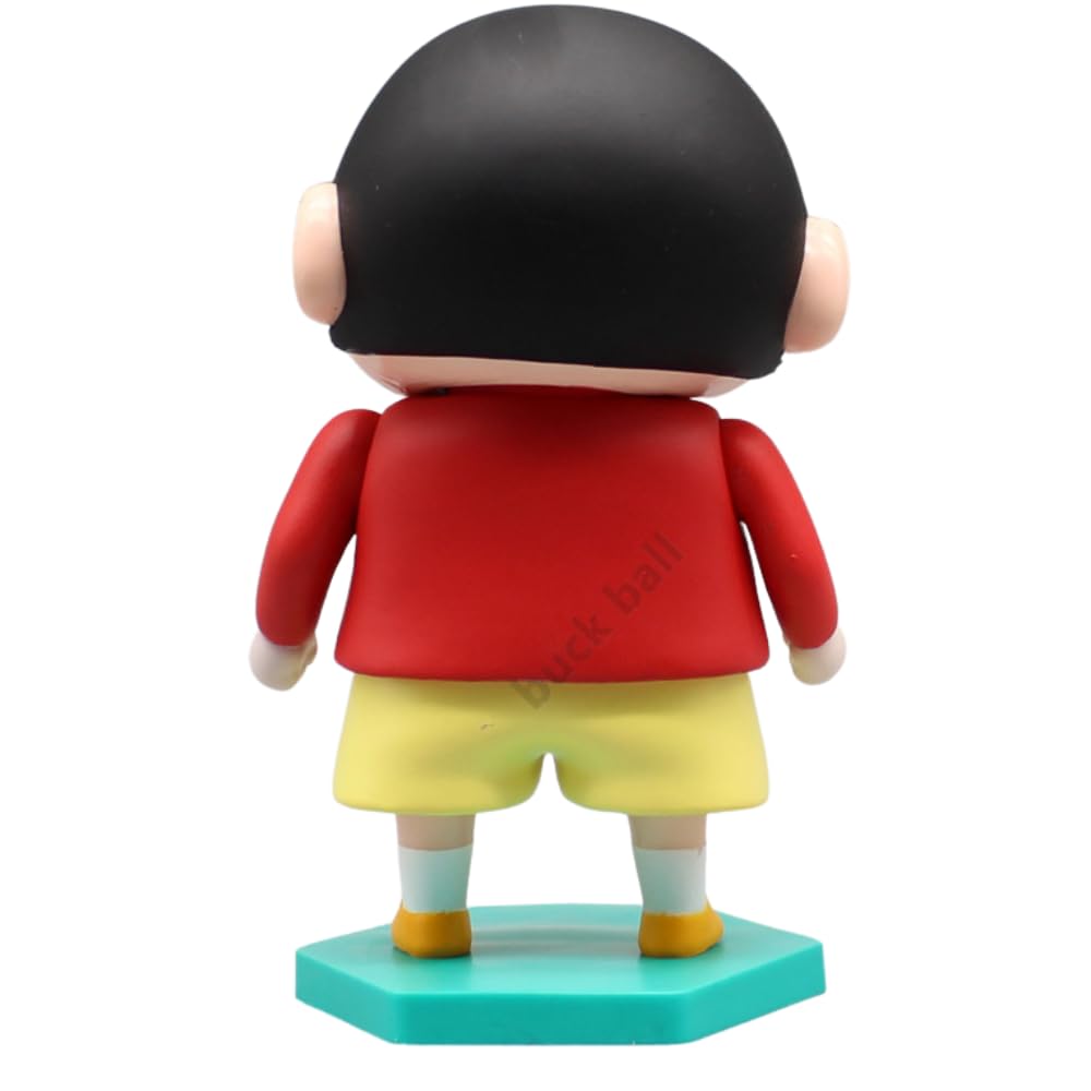 FUNFOB Shinchan Action Figure Toy Size - 15CM Cartoon Figurine for Boys & Girls Shinchan Figurine PVC Multicolour | Shin Red T Pre