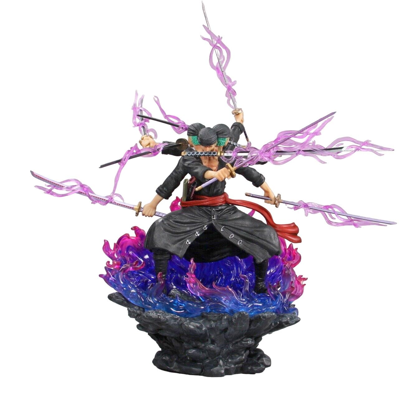 PINAKA One Piece Roronoa Zoro Nine Knives Three Faces Asura Form Action Figure 28 Cms Model Toy PVC Anime Figurine Collectible