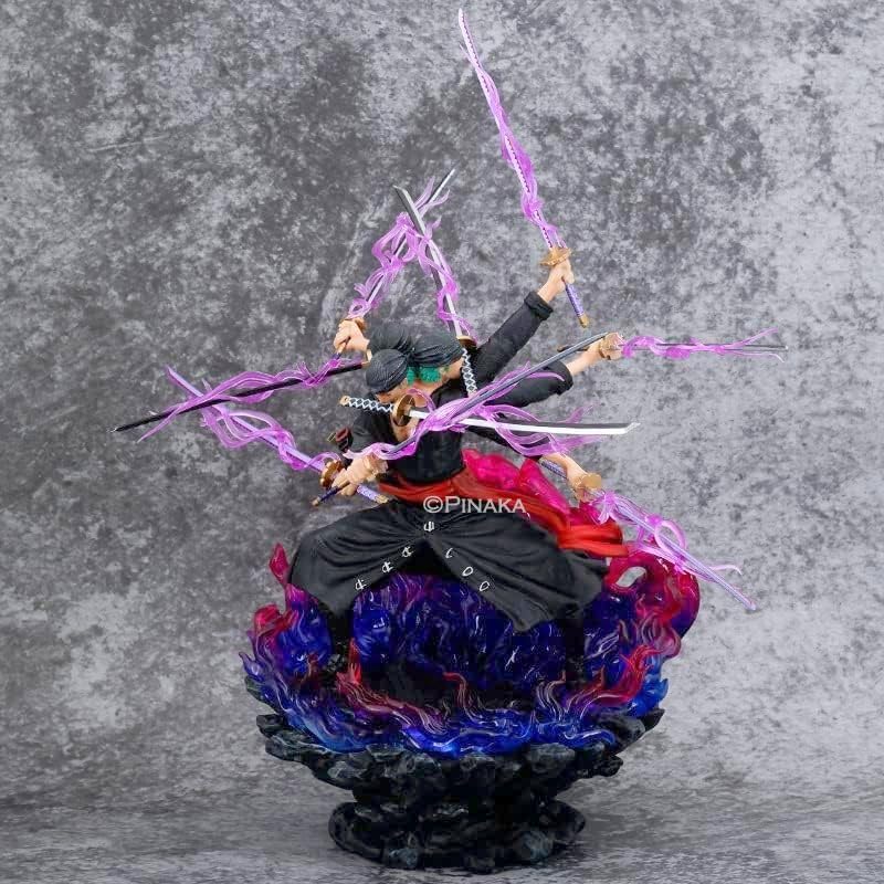 PINAKA One Piece Roronoa Zoro Nine Knives Three Faces Asura Form Action Figure 28 Cms Model Toy PVC Anime Figurine Collectible