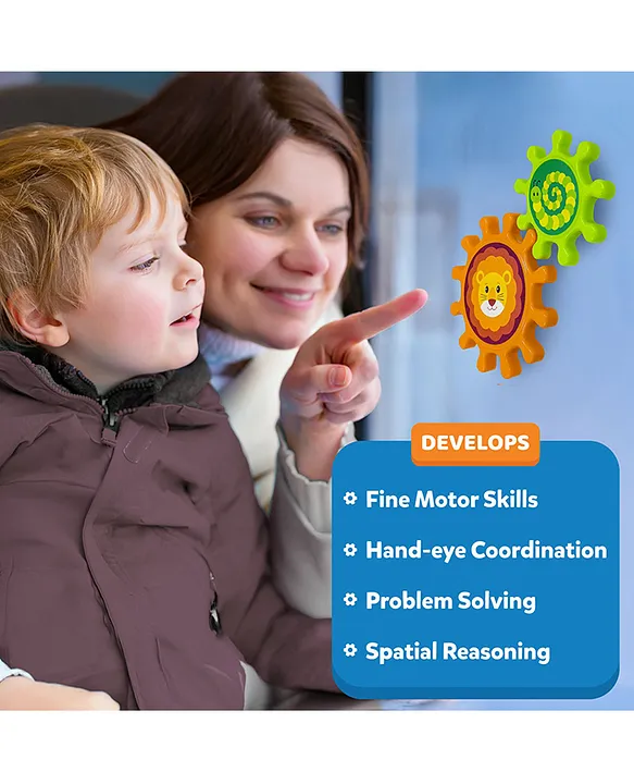 Skillmatics Spinny Gears ,Animal Fun And 3 Interlocking Gears