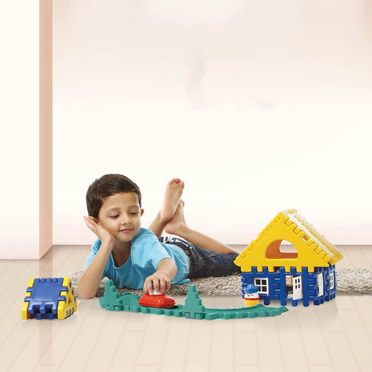 OK Play Build a Home, Building Blocks Toys for Kids, Interlocking Blocks, Early Learning Educational Toy for Kids, Multicolor, 2 to 10 Years