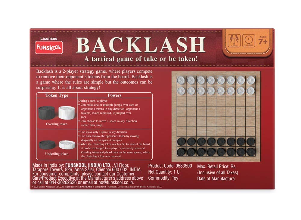 Funskool Kids Games,Backlash, Strategy Game,2 Players, Ages 7 and Above
