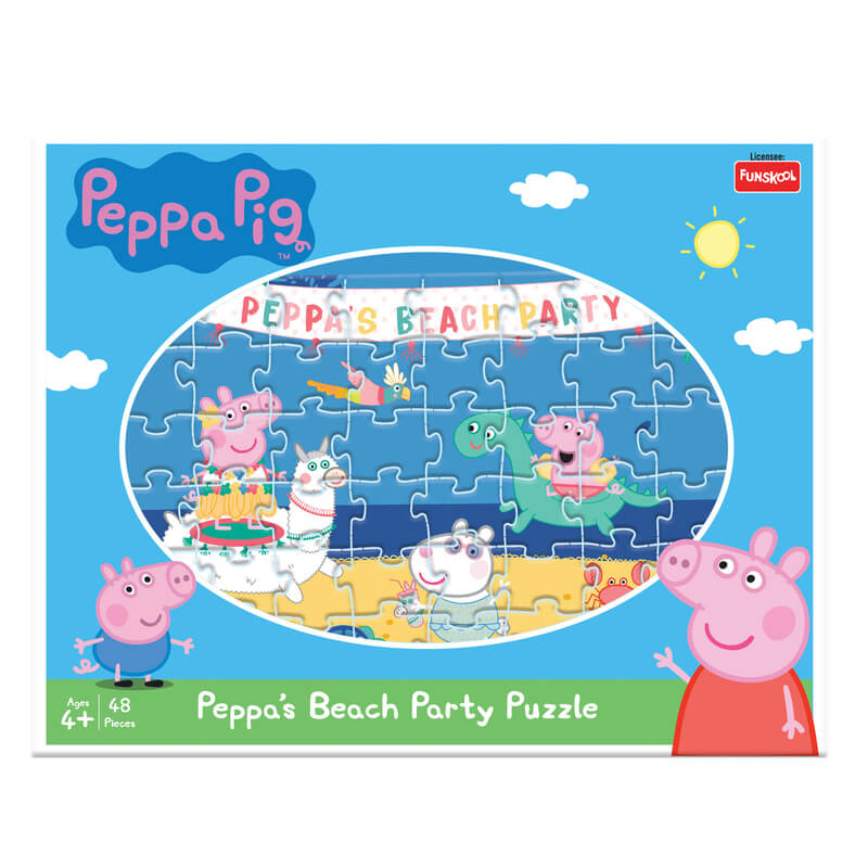 Funskool-Peppas Beach Party,Educational,48 Pieces,Puzzle,for 3 Year Old Kids and Above,Toy, Multicolor