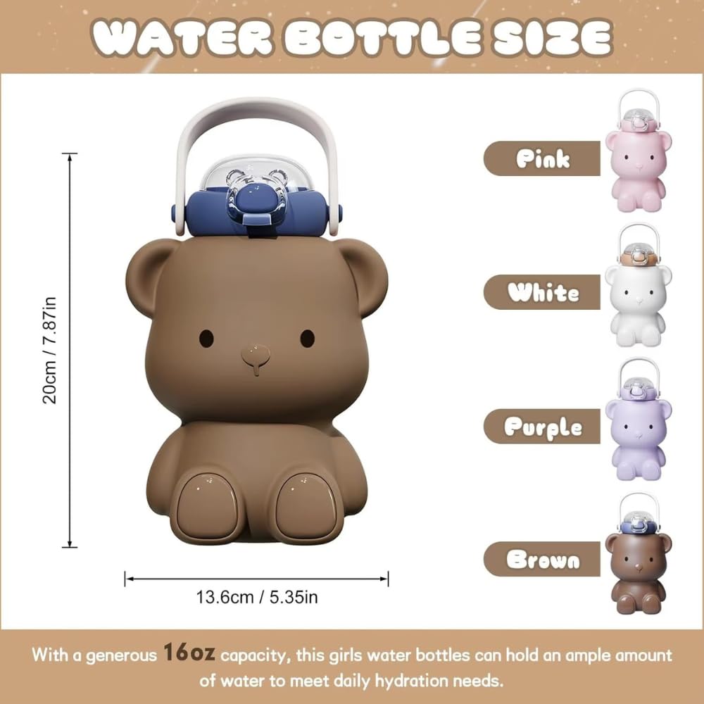 Patre In Stainless Steel, Hot & Cold, Insulated, Leakproof, Sipper Water Bottle with Straw, Sipper for School Kids, Boys and Girls, Travel, Outdoor & Daily Hydration Use. 450ml (White)