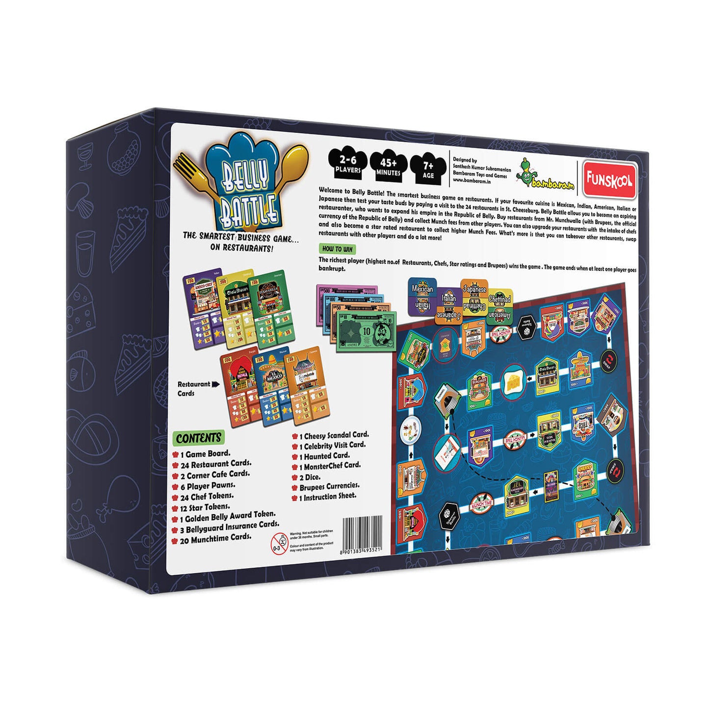 Funskool Games - Belly Battle, Multiplayer Restaurant-Themed Strategy Game, 3-6 Players, Ages 7 and Above.