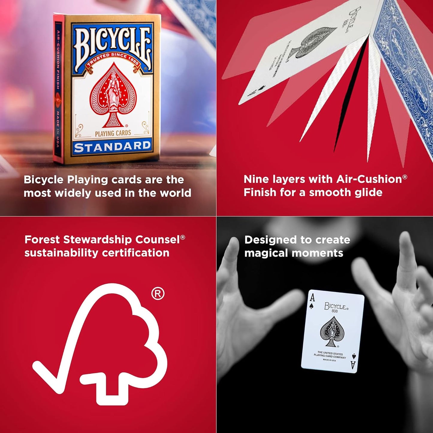 Bicycle Standard Rider Back Playing Card Game - Pack of 2 for All Ages, Standard Rider Back Playing Cards - Pack of 2,for Adult