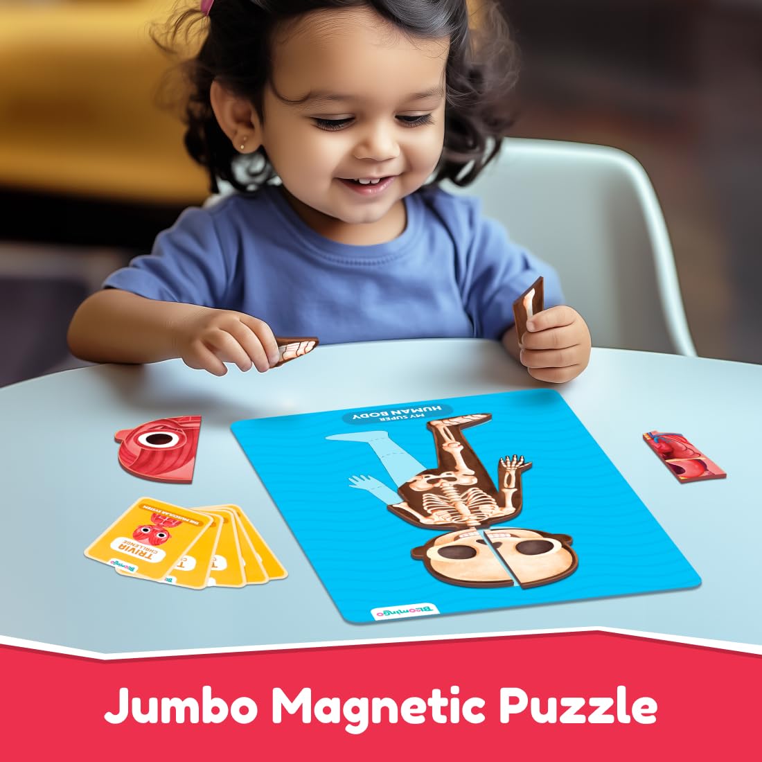 Bloomingo My Super Human Body: 5 Interactive Layers with 90 Magnetic Puzzle Pieces to Learn About The Human Skeleton Muscles & Organs | STEM Educational Science Toy Best Birthday Gift for Kids Age 5+