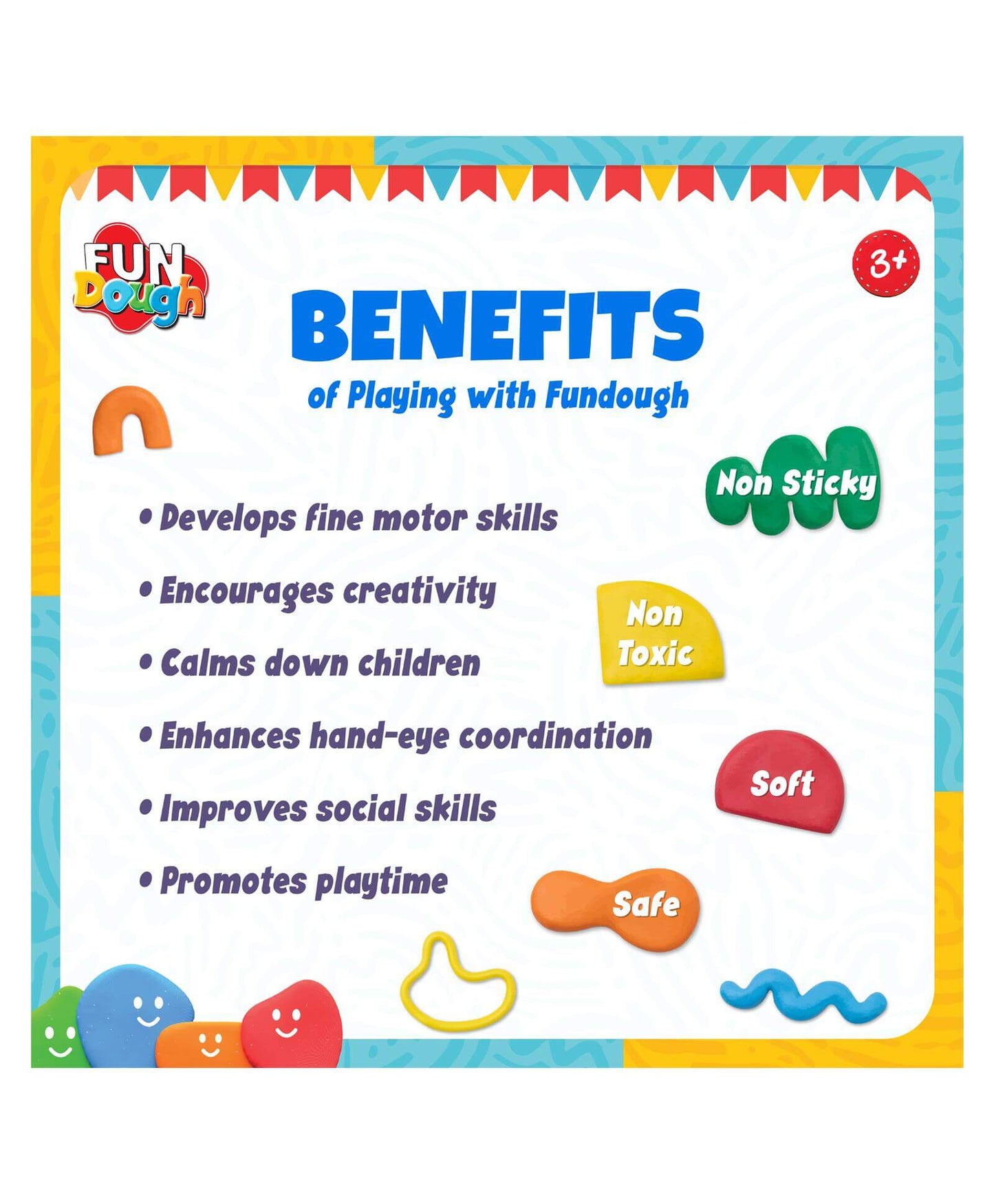 Funskool-Fundough Compound Box of Colours, 600gms, (12×50 GMS) Multicolour, Dough, Toy, Shaping, Sculpting, 3 Years