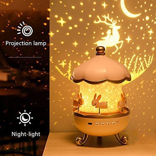 Glaceon Night Lights for Kids Room,Rabbits 6 Film,Baby Night Light Projector,USB Cable,360 Rotating Kids Night Light for Bedroom,5 Colours,Star Baby Projector Light,5 Film Girls Night Light
