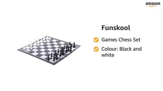 Funskool Chess, Strategy Game, Board Game for Kids, Adults, Families, Educational, Fun, 2 Players, Family Fun, Learning Activity Toy for Childrens, Gift Set for Kid, Ages 7+ Years