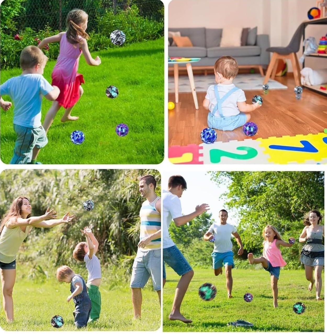 IMKR Original Moon Ball Bouncing Moon Balls for Kids with Soft Rubber, for Children (2- Multicolor Mood Ball)