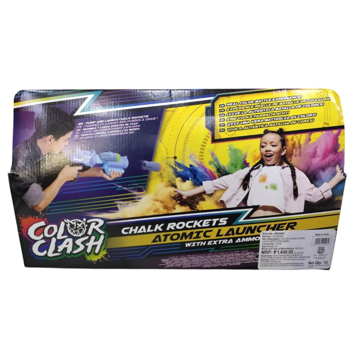 Color Clash Chalk Rockets Atomic Launcher With Extra Ammo