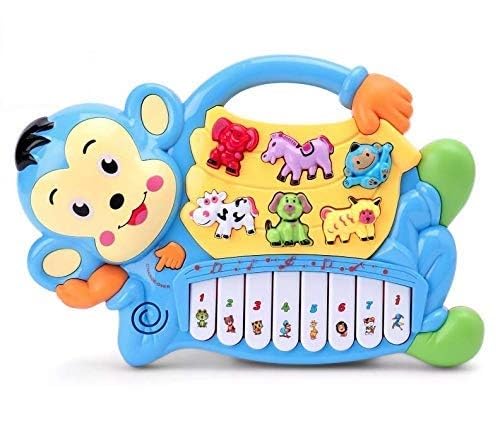 Jack Royal Monkey Piano Music Toy with Light & Music Early Learning Fun Educational Baby Keyboard Piano for Infant Kid Boys & Girls Toddlers