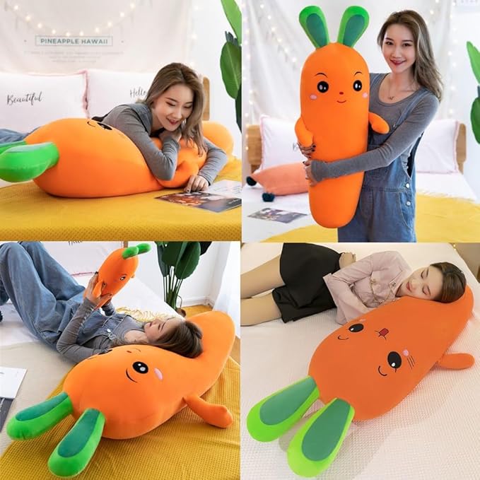 55cm Carrot Hugging Pillow, Cartoon Carrot Plush Toy,Cute Carrot Shape Pillow Stuffed Carrot Toy Soft Carrot Doll for Kids Girls GIF