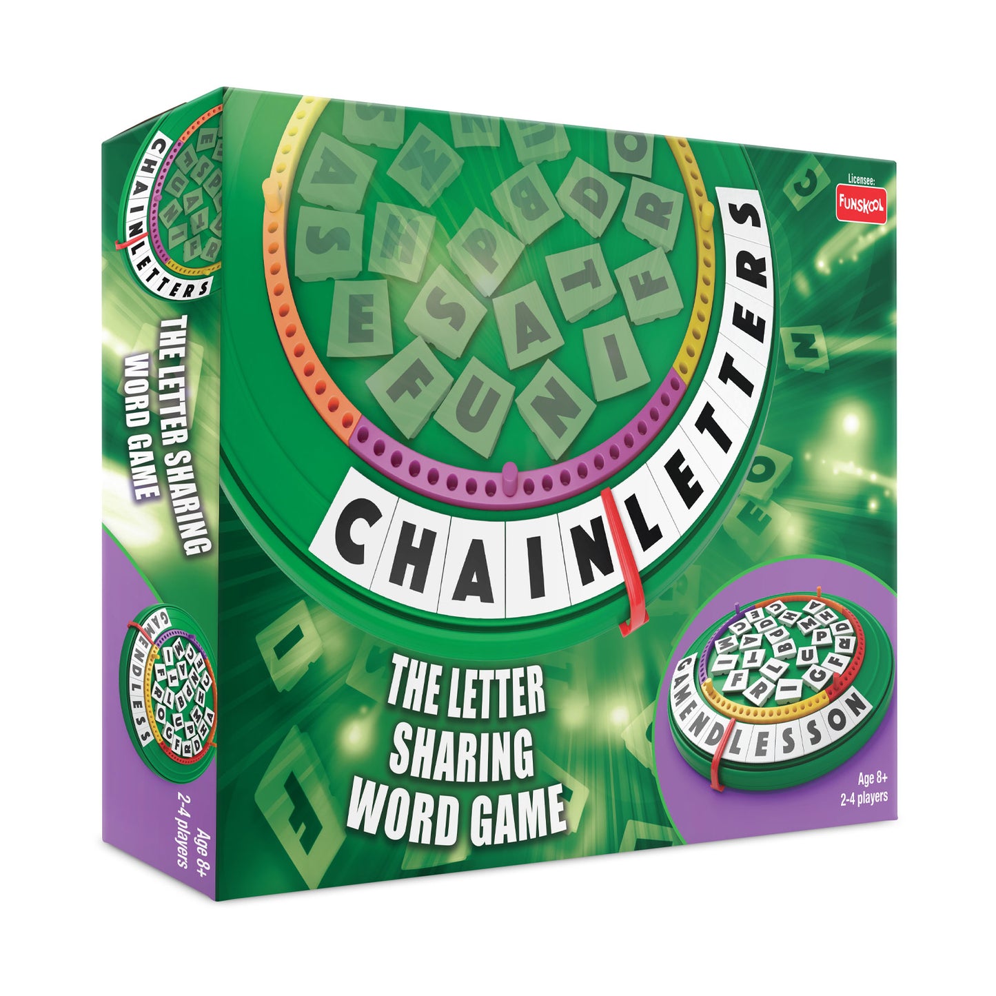 Funskool Games-Chain Letters,Educational & The Letter Sharing Word Game, For Kids, Adults & Family,2 - 4 Players,8 & Above