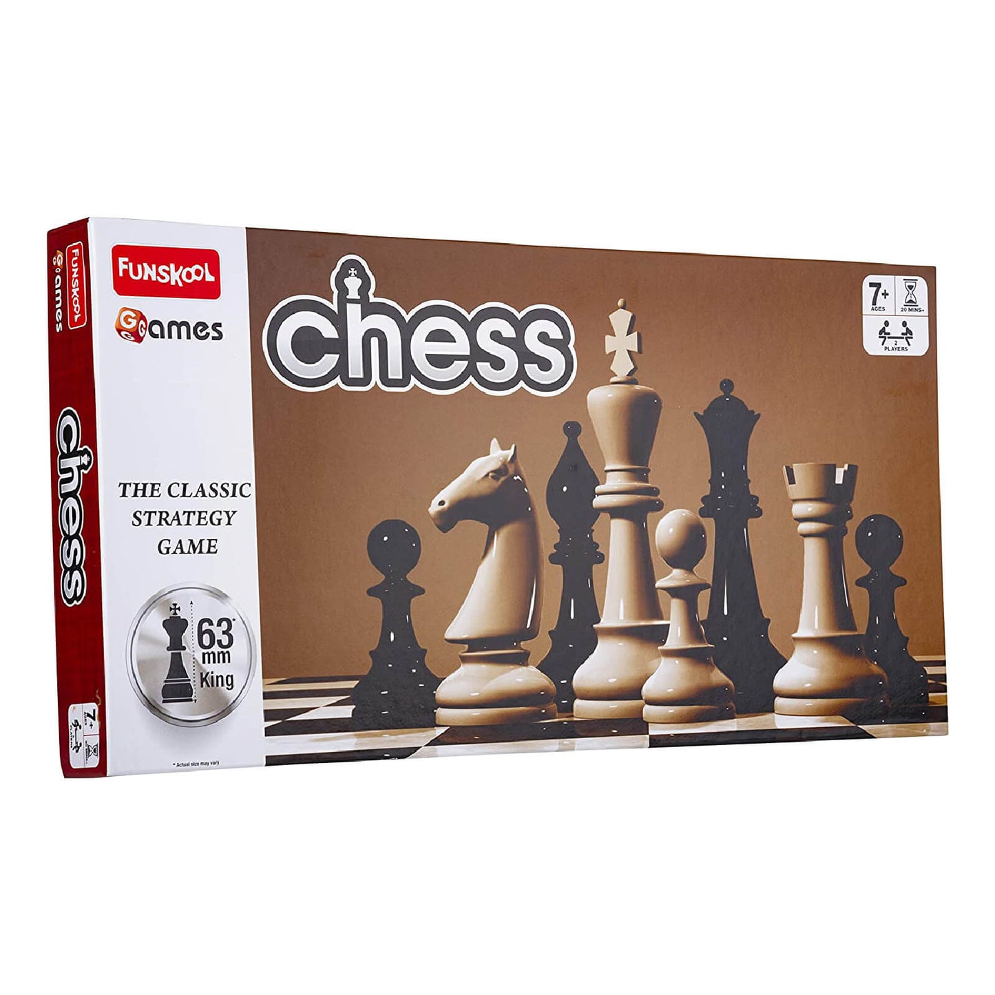 Funskool Chess, Strategy Game, Board Game for Kids, Adults, Families, Educational, Fun, 2 Players, Family Fun, Learning Activity Toy for Childrens, Gift Set for Kid, Ages 7+ Years