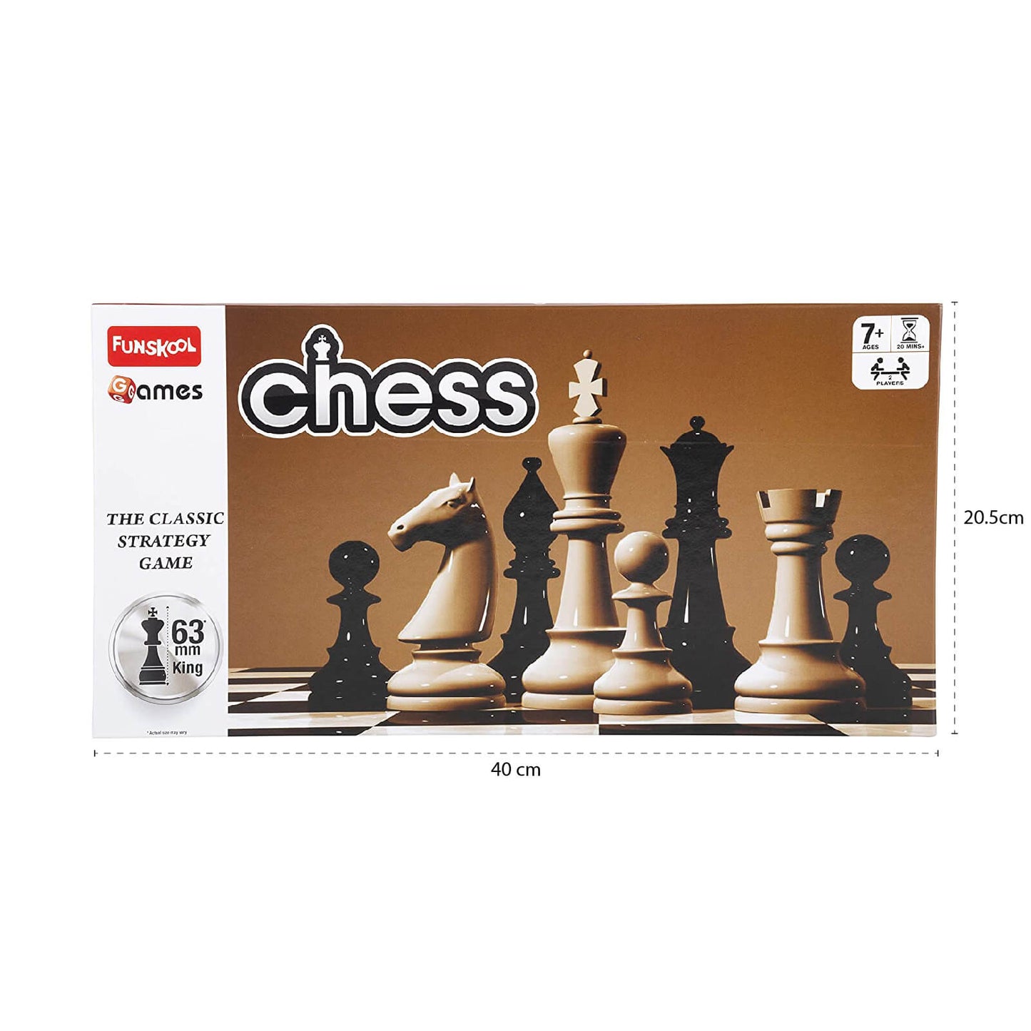 Funskool Chess, Strategy Game, Board Game for Kids, Adults, Families, Educational, Fun, 2 Players, Family Fun, Learning Activity Toy for Childrens, Gift Set for Kid, Ages 7+ Years
