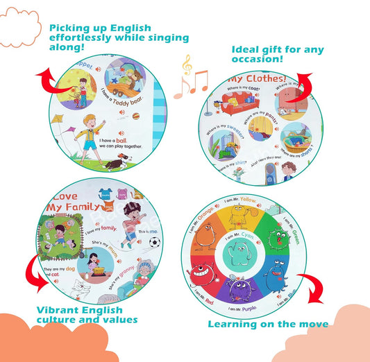 Children’s English Graded Reading Audio Book for Kids | Voice Book with 500+ Words, 300+ Sentences, Songs & Sound | Learning Toy Early Educational Gift for Toddlers & Children