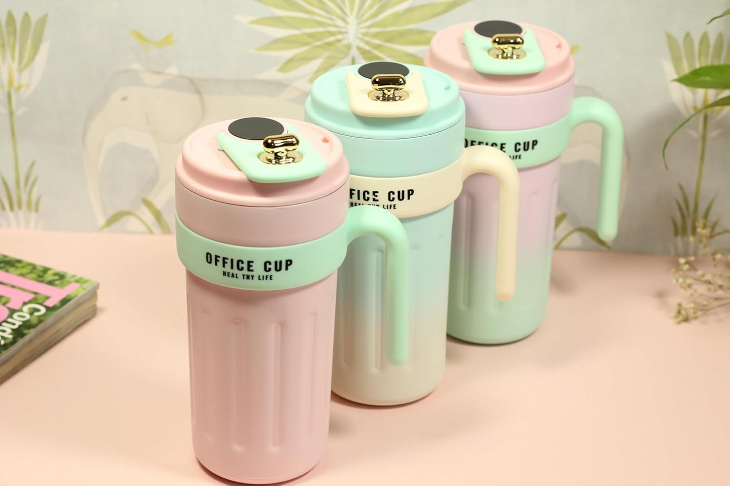 Office Cup Meal Thy Life Tumblers, Set of 4, Assorted Colours