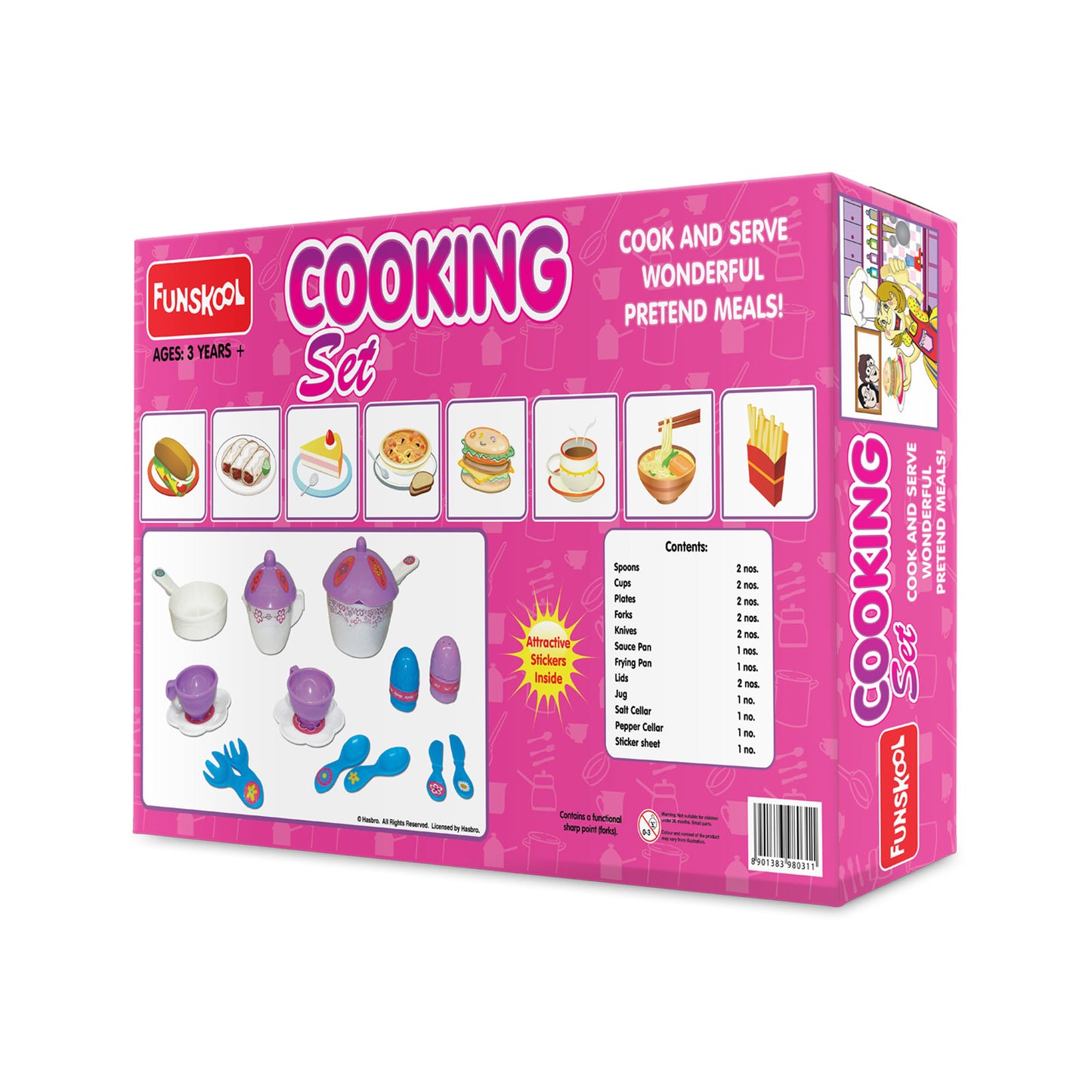 Giggles Funskool - Cooking Set, Colourful Pretend And Play Cooking Set, Language And Social Skills,Role Play, 3 Years & Above, Preschool Toys