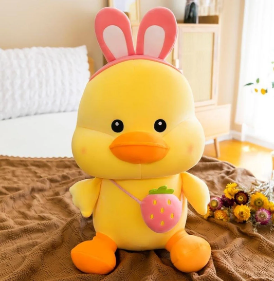Arjoos | Strawberry Duck Plush Toy - 55 cm (Yellow)