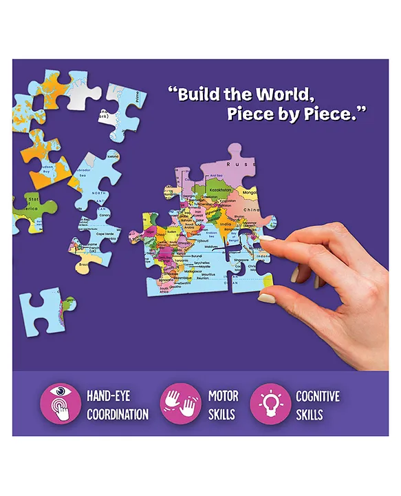 Funskool Play & Learn World Map Floor Puzzle 105 Pcs for Ages 6+
