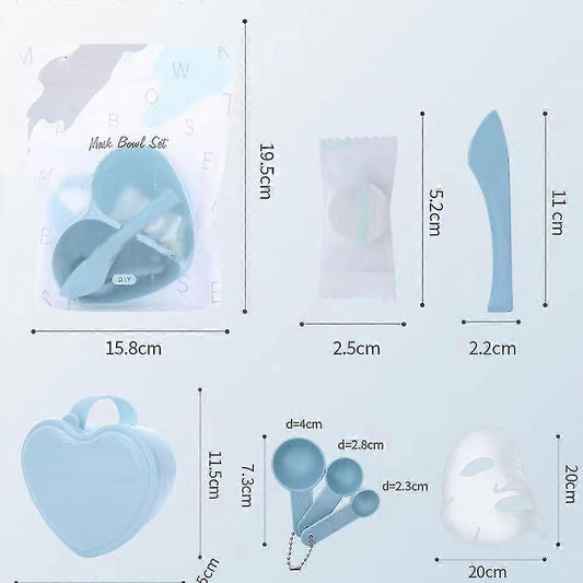 Heart Shaped Bowl Face Pack Mixing Bowl Tool Kit For Beauty Makeup Spa With Lid Widely Used Homemade Clay Film Tools Easy To Clean Dustproof (blue1pc)