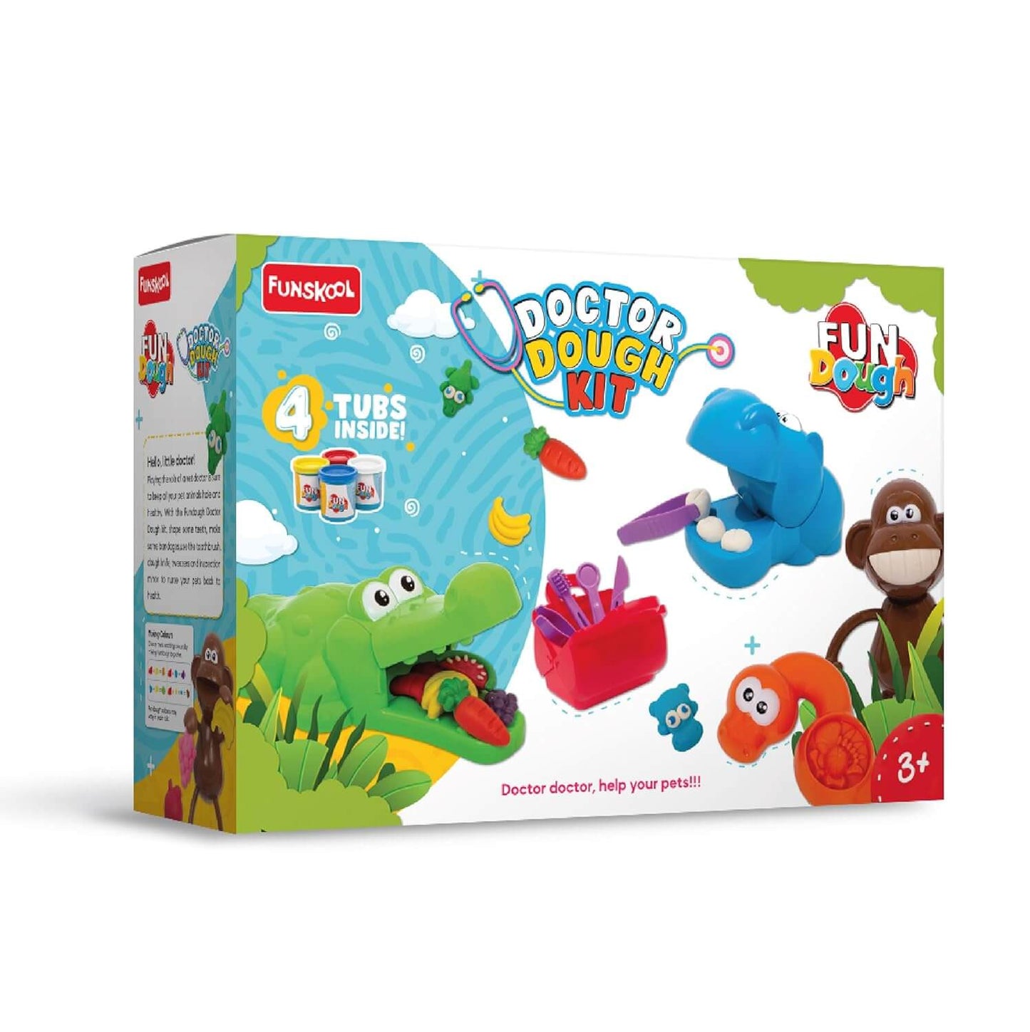 Fundough - Doctor Dough Kit, Shaping and Sculpting Playset, 3years +, Multi-Colour