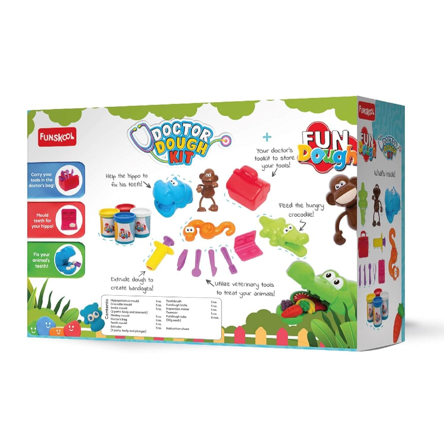 Fundough - Doctor Dough Kit, Shaping and Sculpting Playset, 3years +, Multi-Colour