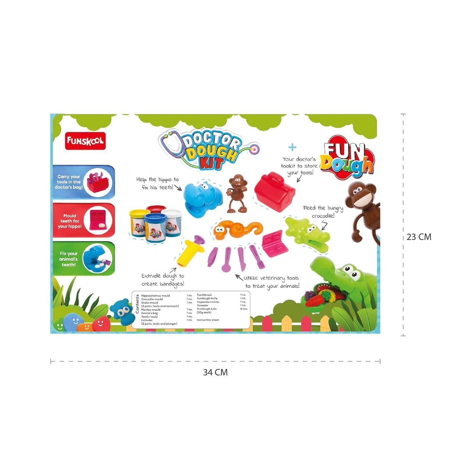 Fundough - Doctor Dough Kit, Shaping and Sculpting Playset, 3years +, Multi-Colour