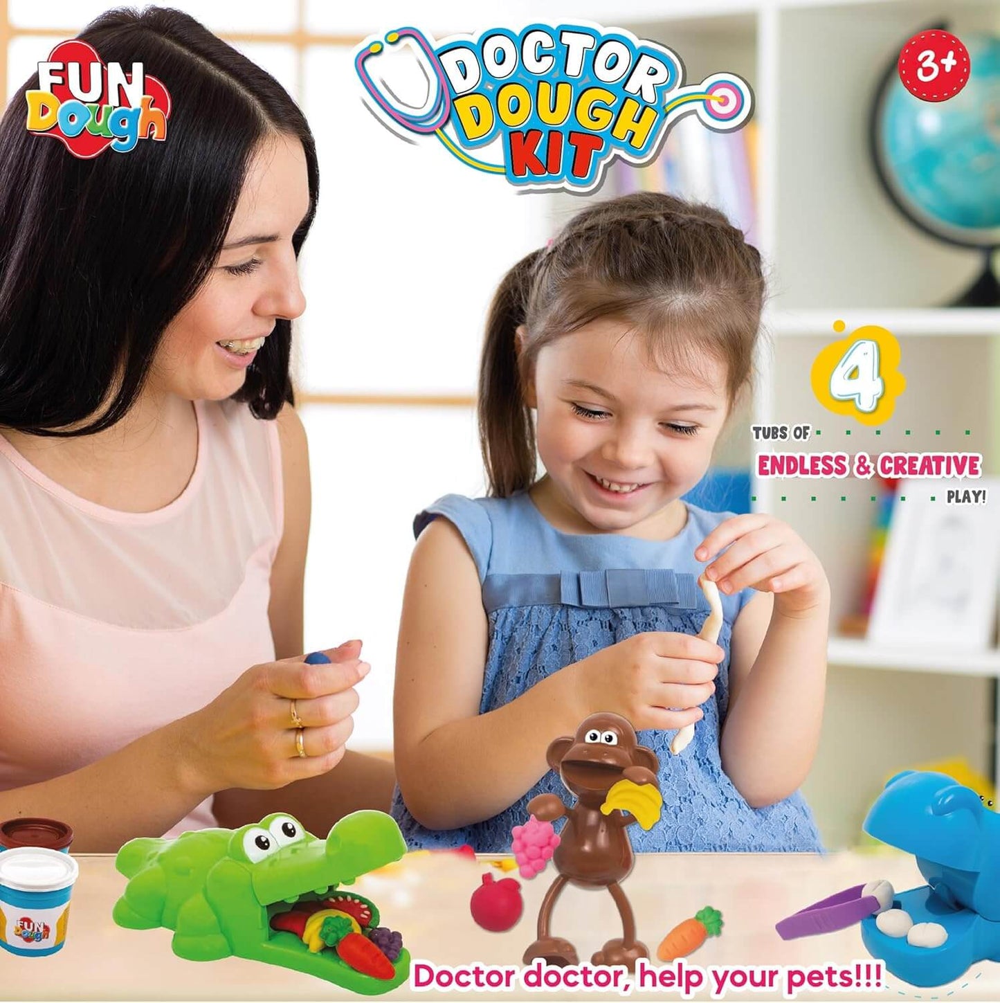 Fundough - Doctor Dough Kit, Shaping and Sculpting Playset, 3years +, Multi-Colour