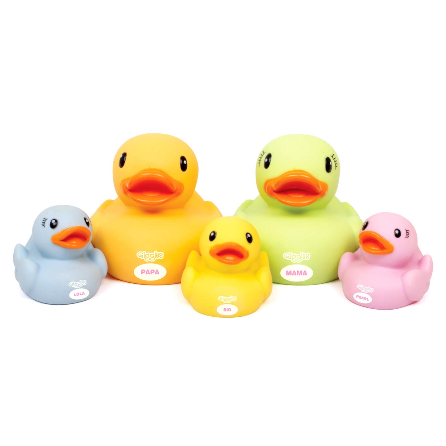 Funskool Giggles Dazzling Duck Family Squeakers , Multicolor Duck Squeakers,Ages : 6 Months, Natural squeaking Sound, Pack of 5, Infant Toys