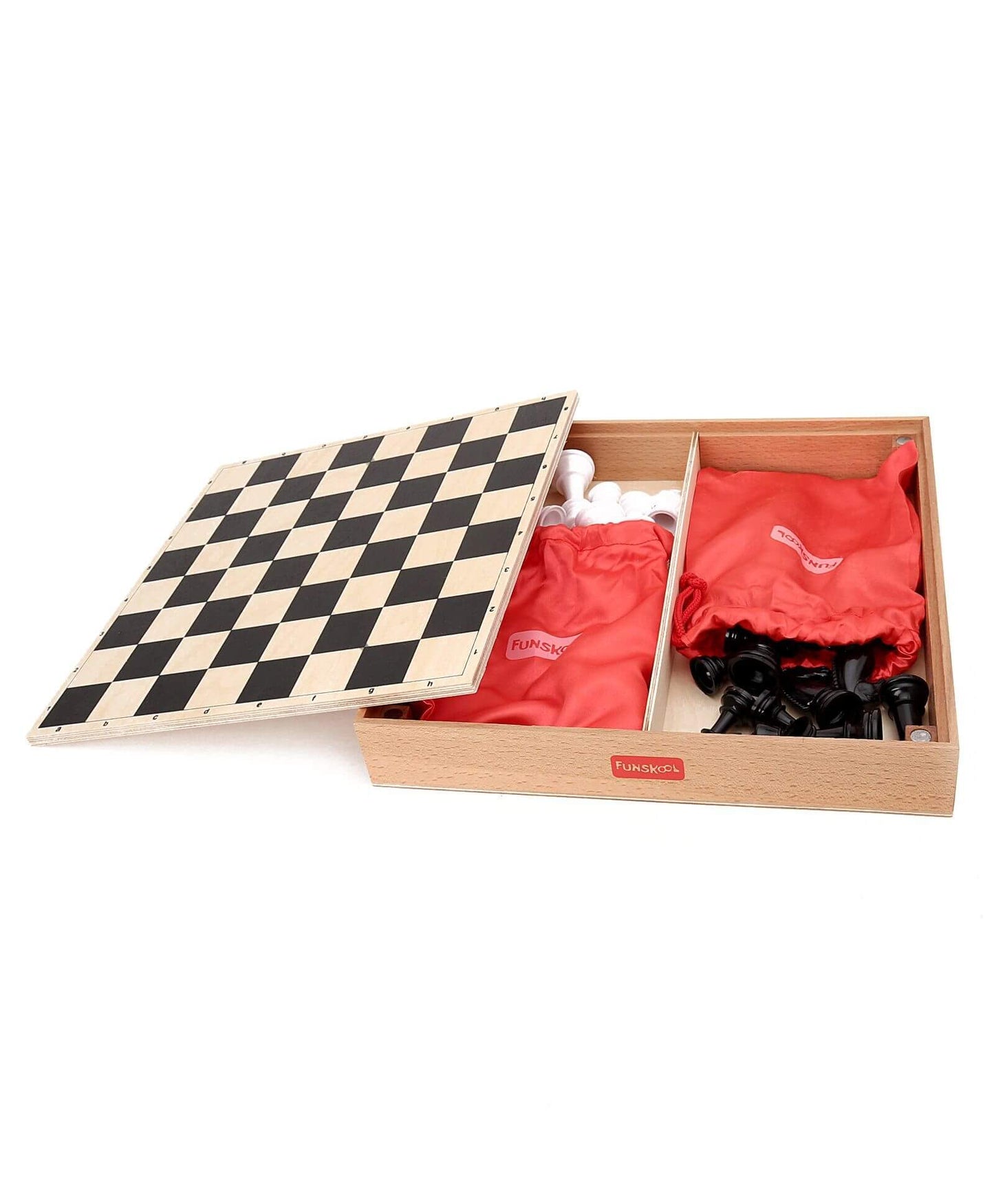 Funskool Games, Deluxe Chess, Wooden Set, War & Strategy, Family Games, Strategy Board Games, Toys for Kids, Wooden Board with Storage Box, Adults & Family, 2 Players, Ages 7 and Above, Multicolour