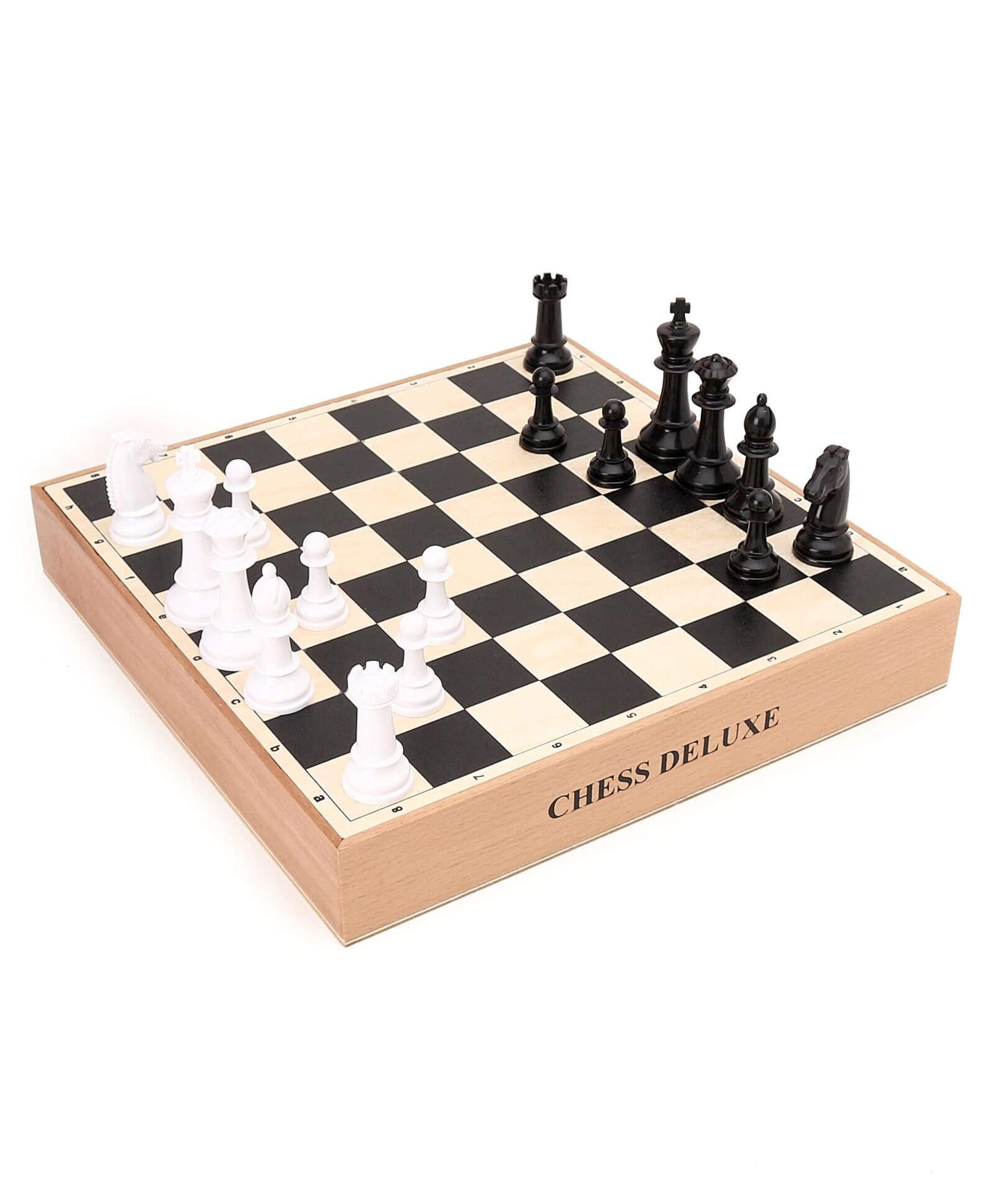 Funskool Games, Deluxe Chess, Wooden Set, War & Strategy, Family Games, Strategy Board Games, Toys for Kids, Wooden Board with Storage Box, Adults & Family, 2 Players, Ages 7 and Above, Multicolour