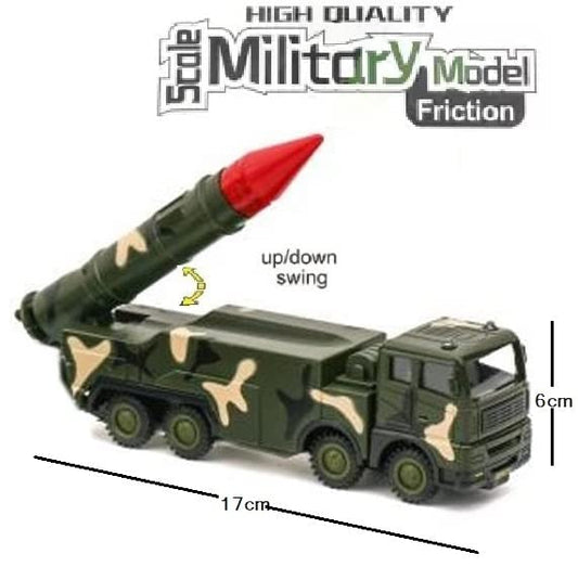 IndusBay® Military Armoured Fighting Truck Army Truck Missile Launcher Battle Vehicle Army Operations Metal Truck Toy Rocket Truck