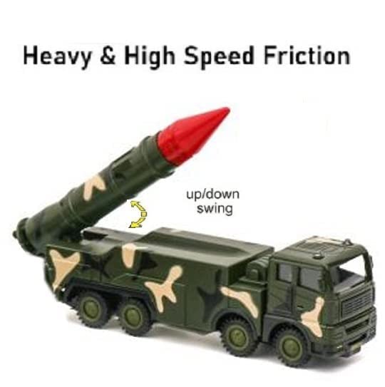 IndusBay® Military Armoured Fighting Truck Army Truck Missile Launcher Battle Vehicle Army Operations Metal Truck Toy Rocket Truck