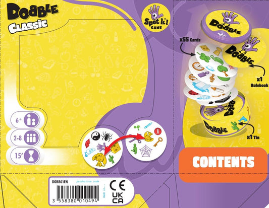 Asmodee Kid's Dobble, Visual Perception Card Game (Multicolour, Ages 6 and Above, 2 to8 Players)