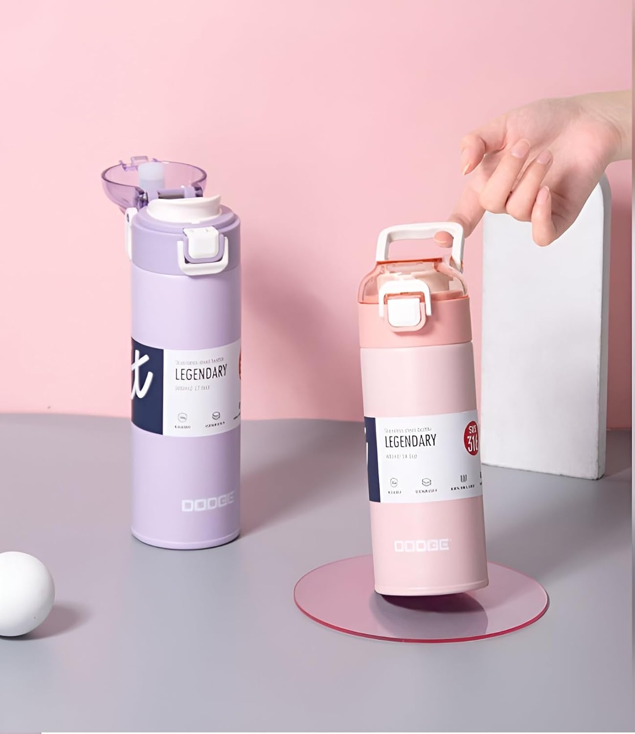 THE VENTI Dodge Hydra Adventure,|SS316| Insulated Water Bottle Stainless Steel Bottle, With Double Wall Vacuum Insulation, 900 Ml Hot & Cold Bottle (Peach)