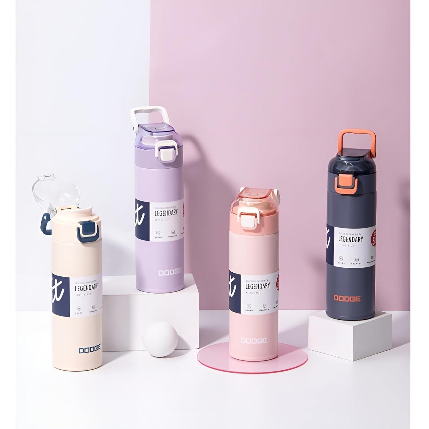THE VENTI Dodge Hydra Adventure,|SS316| Insulated Water Bottle Stainless Steel Bottle, With Double Wall Vacuum Insulation, 900 Ml Hot & Cold Bottle (Peach)