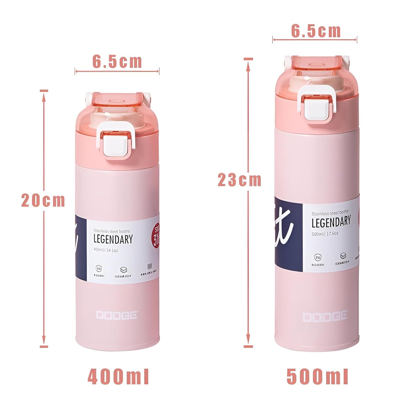 THE VENTI Dodge Hydra Adventure,|SS316| Insulated Water Bottle Stainless Steel Bottle, With Double Wall Vacuum Insulation, 900 Ml Hot & Cold Bottle (Peach)