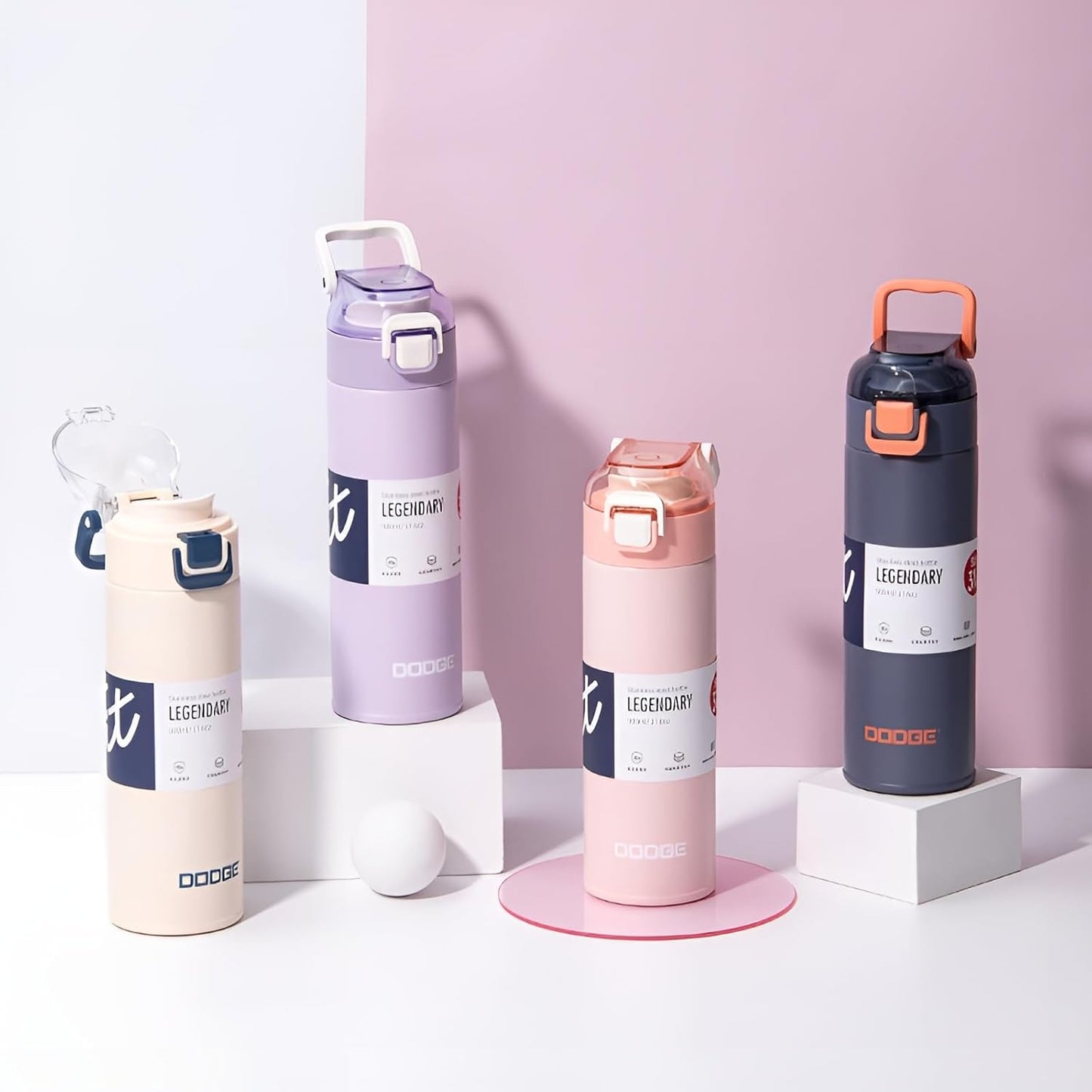THE VENTI Dodge Hydra Adventure,|SS316| Insulated Water Bottle Stainless Steel Bottle, With Double Wall Vacuum Insulation, 900 Ml Hot & Cold Bottle (Peach)