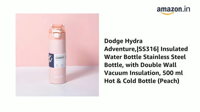 THE VENTI Dodge Hydra Adventure,|SS316| Insulated Water Bottle Stainless Steel Bottle, With Double Wall Vacuum Insulation, 900 Ml Hot & Cold Bottle (Peach)